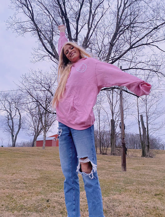 Pink smiley hoodie